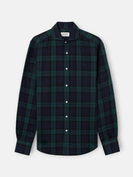 Camisa sport cuadro tartan verde azul oscuro