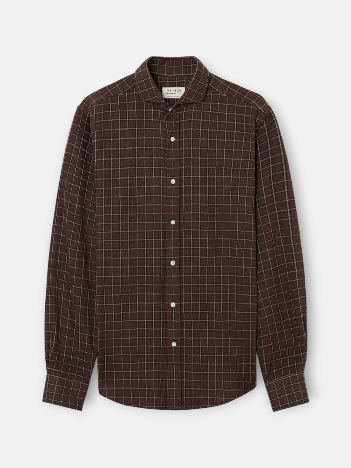 Camisa sport cuadro grande marron