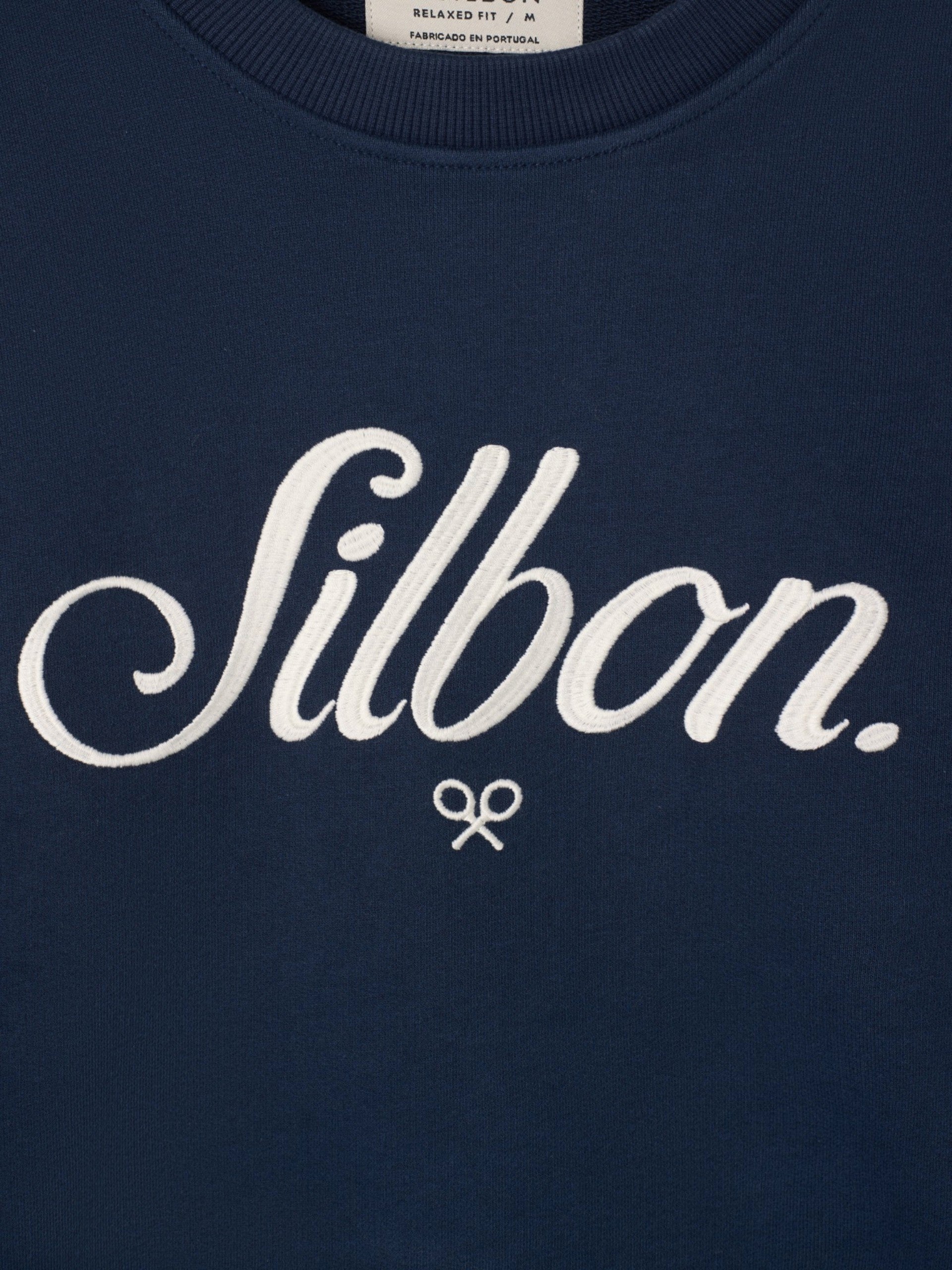 Sudadera relaxed fit silbon bordado azul marino