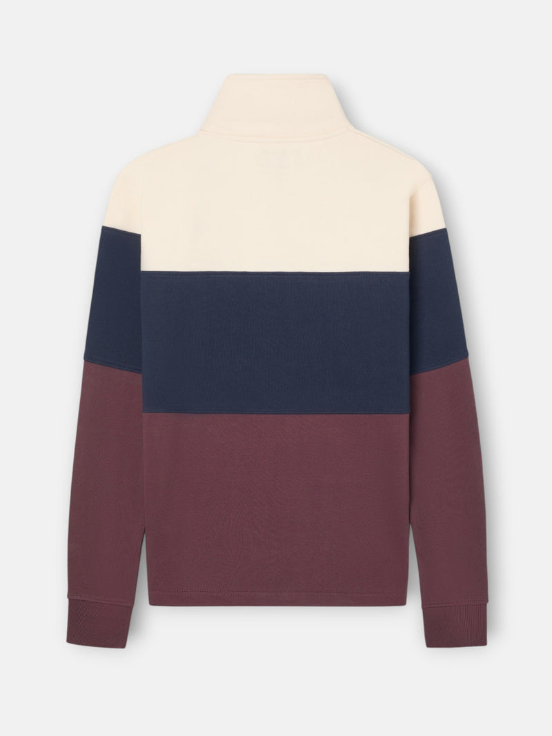 Half-zip sweatshirt navy blue blocks
