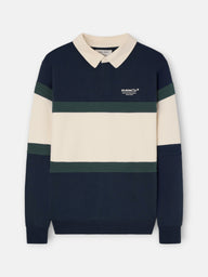 Sweatshirt gola polo Silbon Club azul-marinho