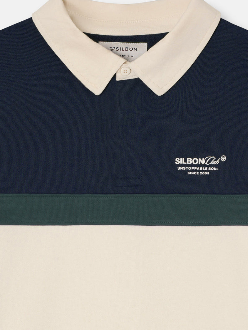 Sweatshirt gola polo Silbon Club azul-marinho