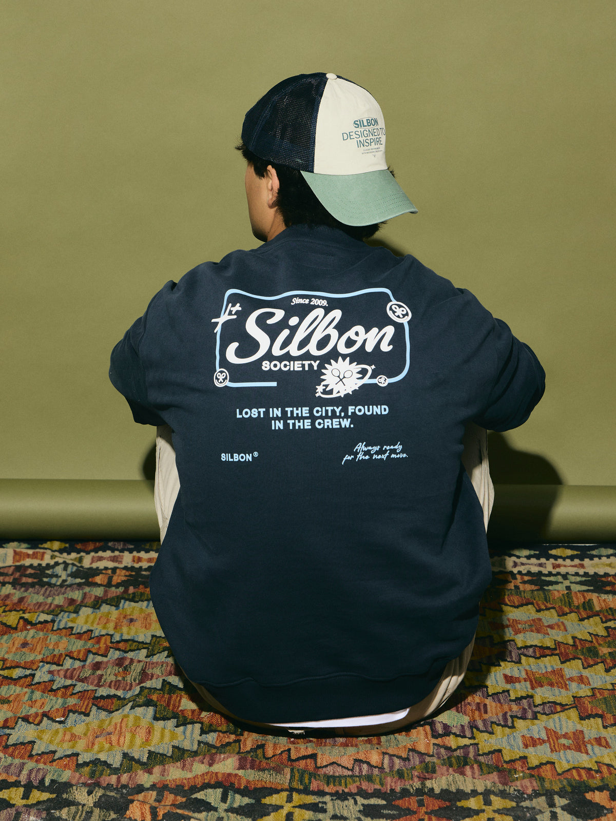 Sweat-shirt coupe décontractée Silbon Society bleu