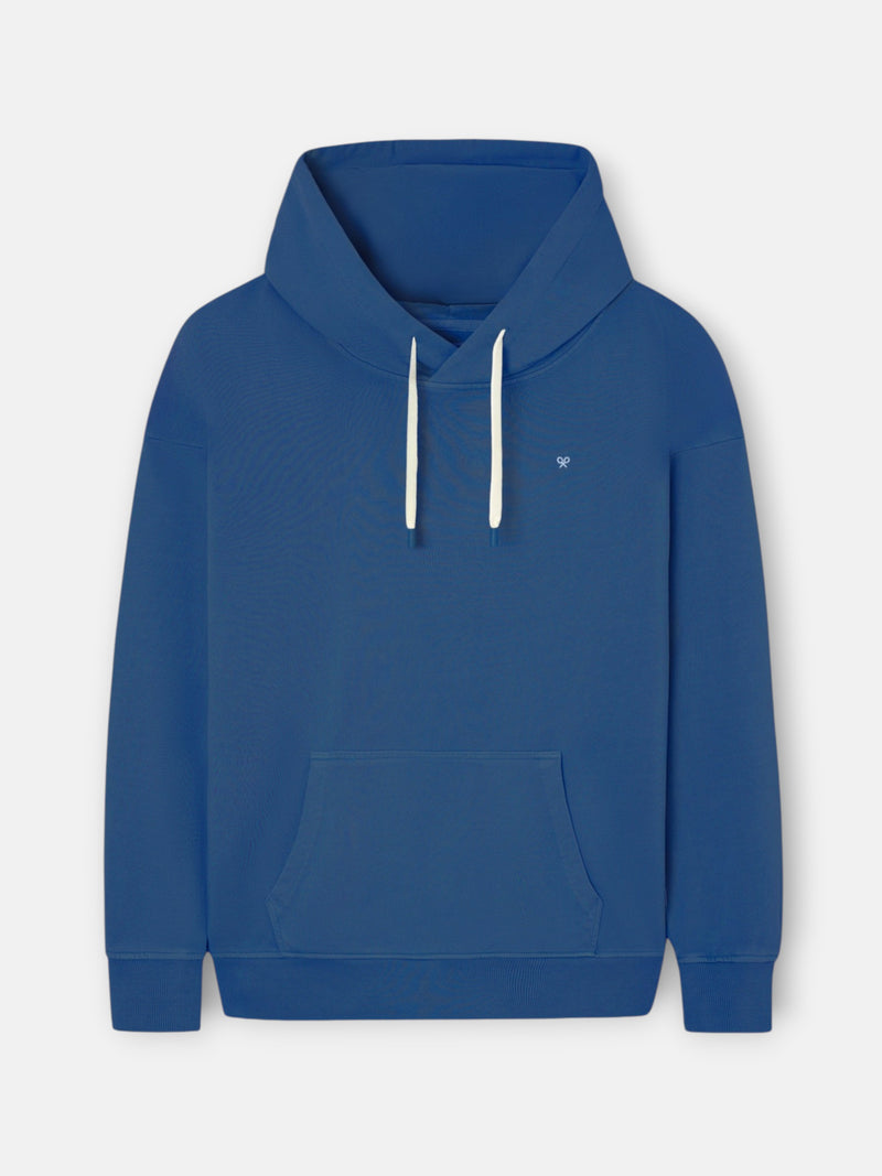 Relaxed fit blue hangout hoodie