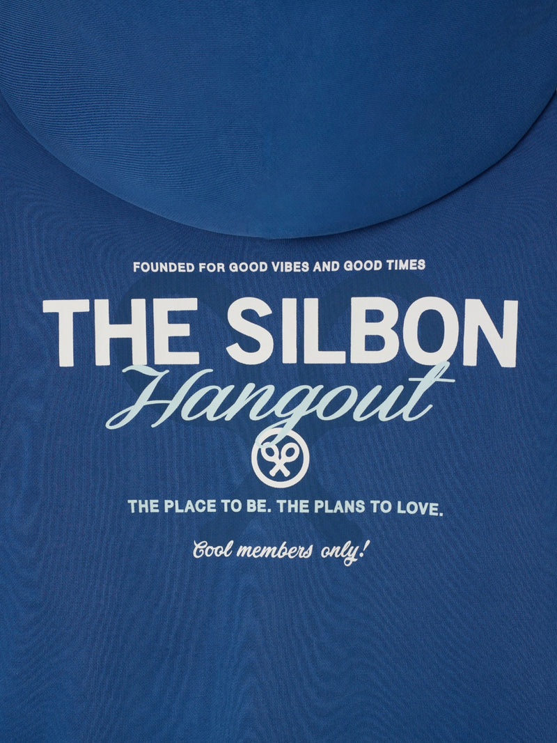 Relaxed fit blue hangout hoodie