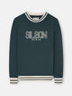 Sweatshirt relaxed fit retro verde escuro