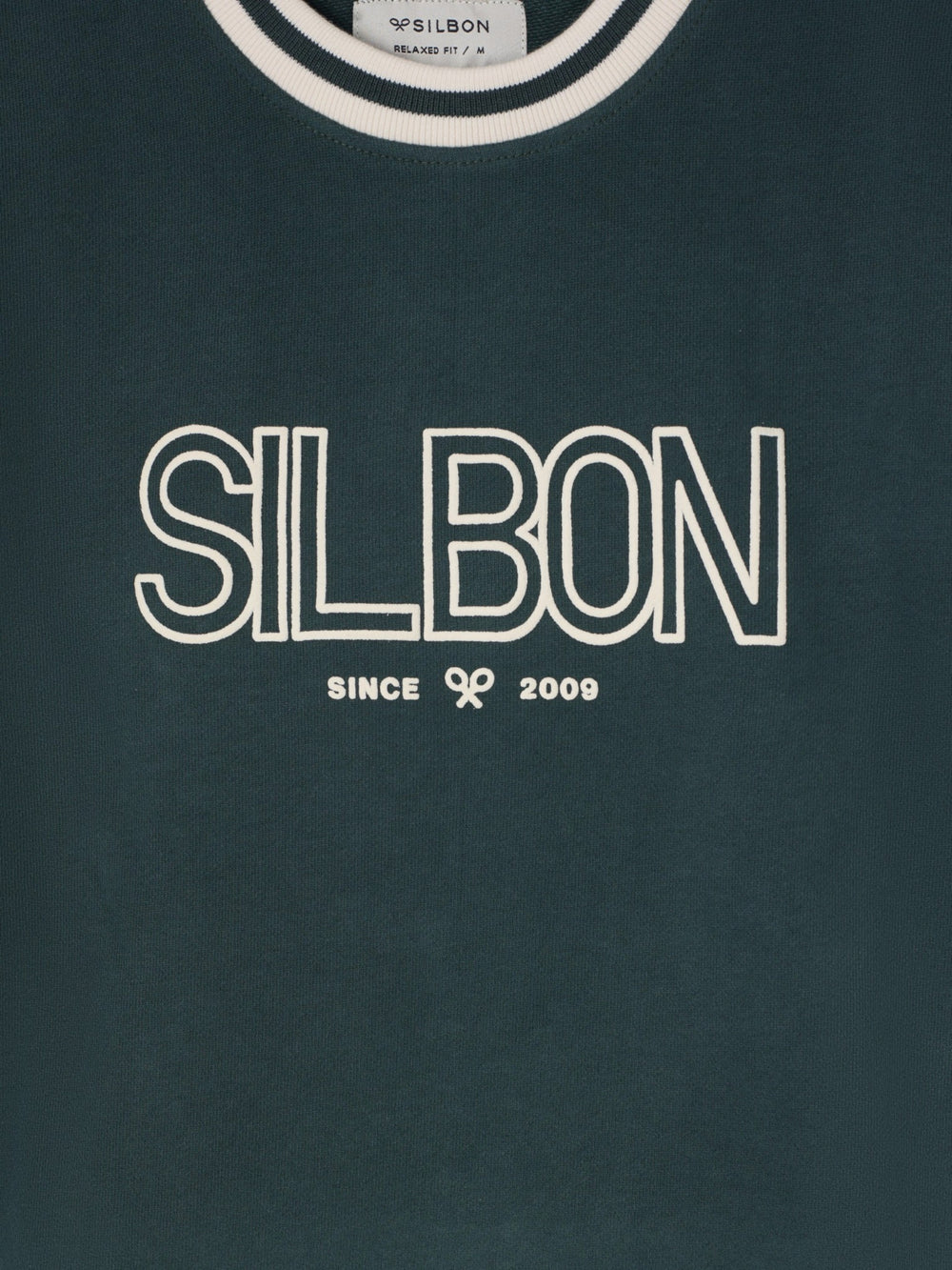 Sweatshirt relaxed fit retro verde escuro