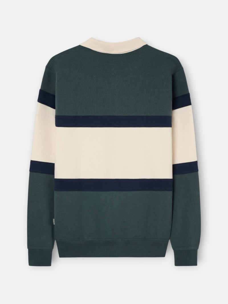 Sweat-shirt col polo Silbon Club vert foncé