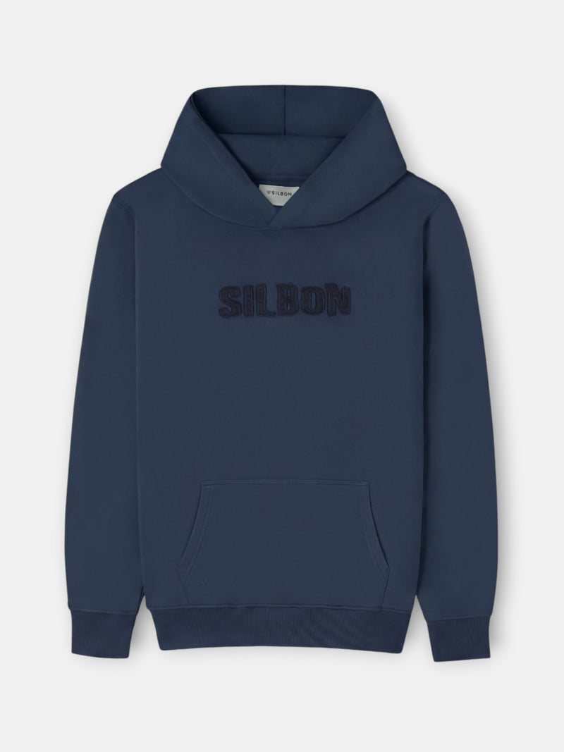 Blue tone patch hoodie