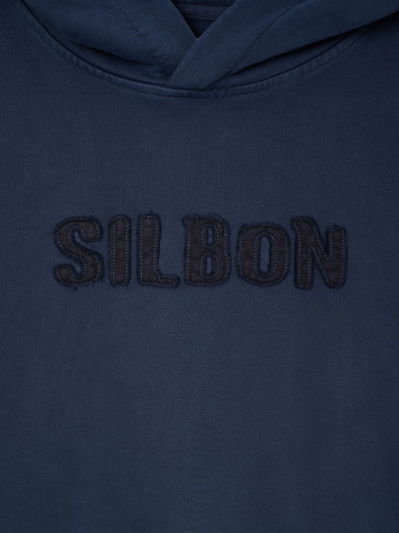 Blue tone patch hoodie