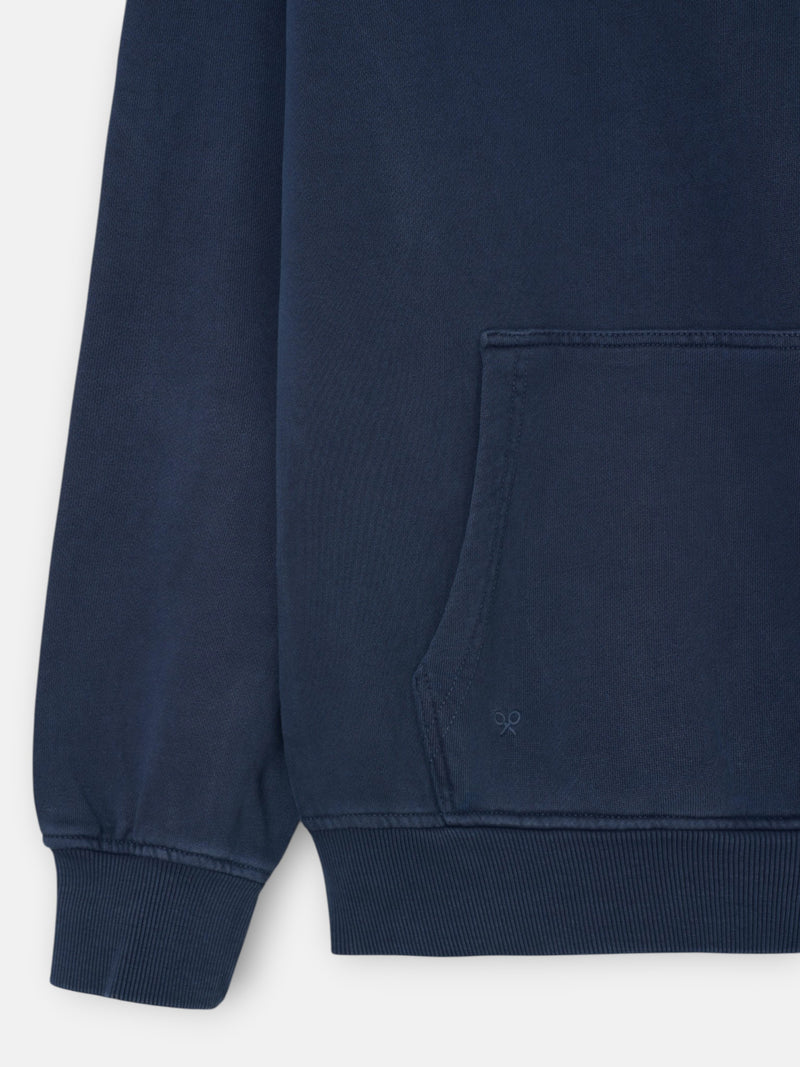 Blue tone patch hoodie