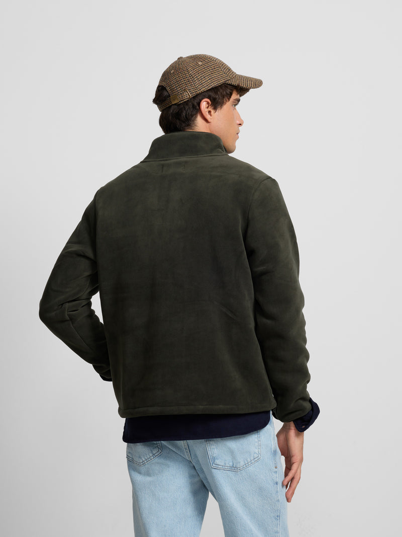 Polaire à demi-zip vert