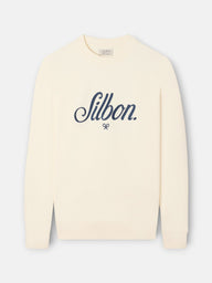 Sweatshirt relaxed fit silbon bordado creme