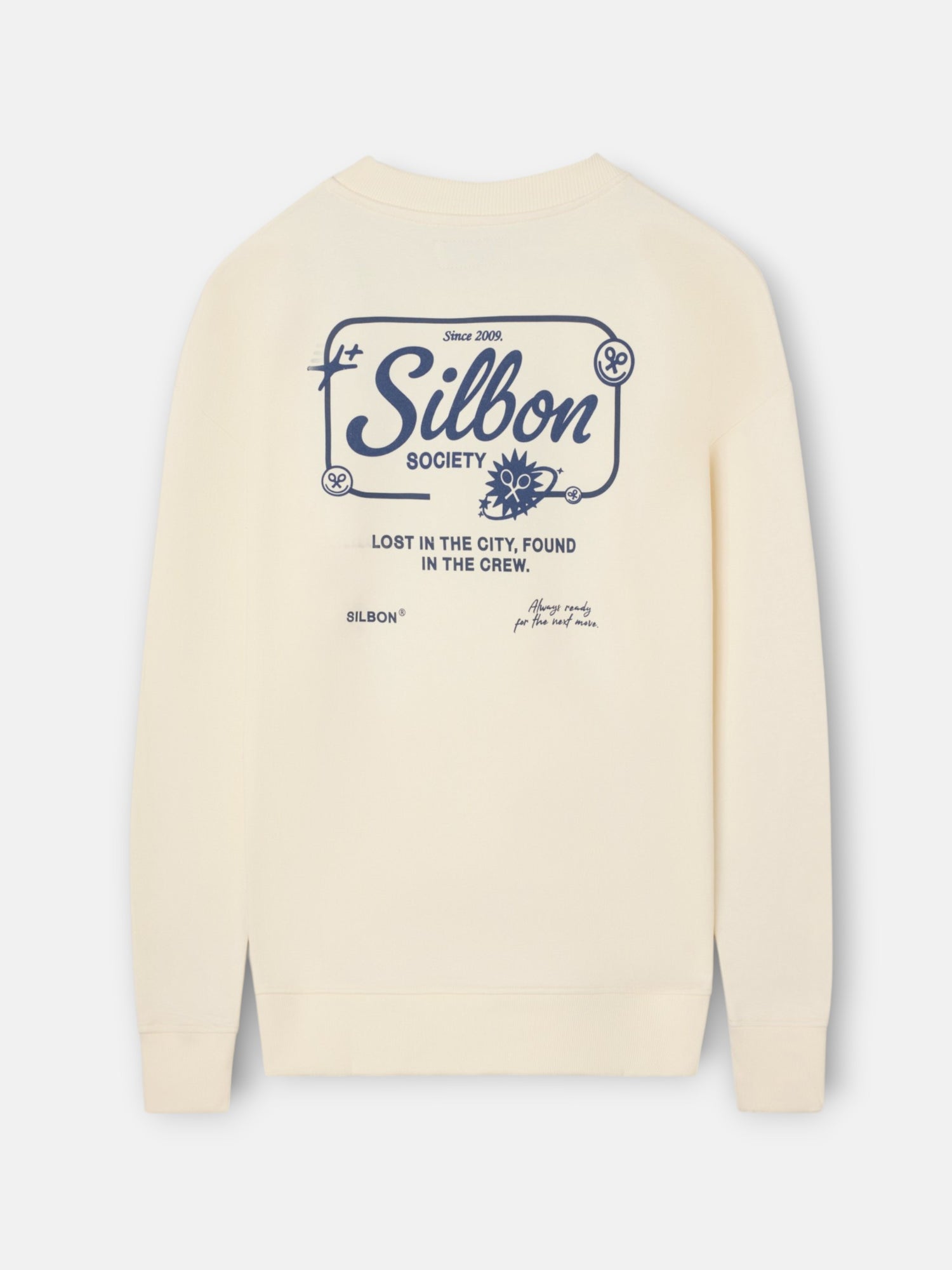 Sudadera relaxed fit silbon society crema
