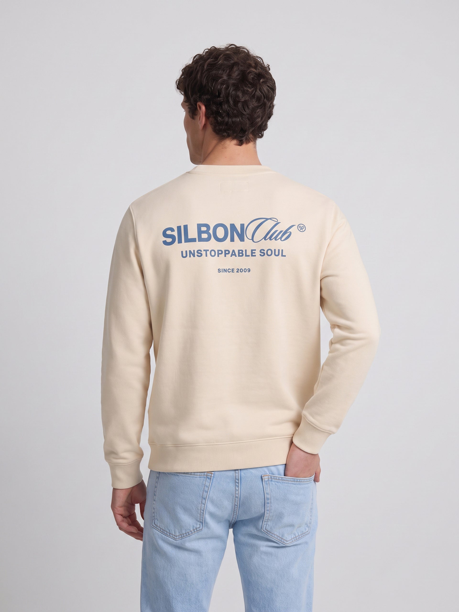 Silbon Club relaxed fit cream sweatshirt