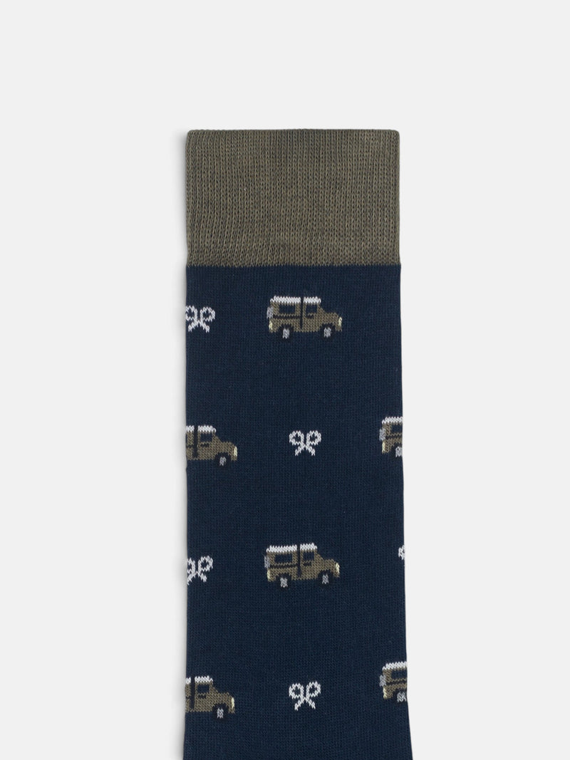 Chaussettes voitures raquettes bleu marine