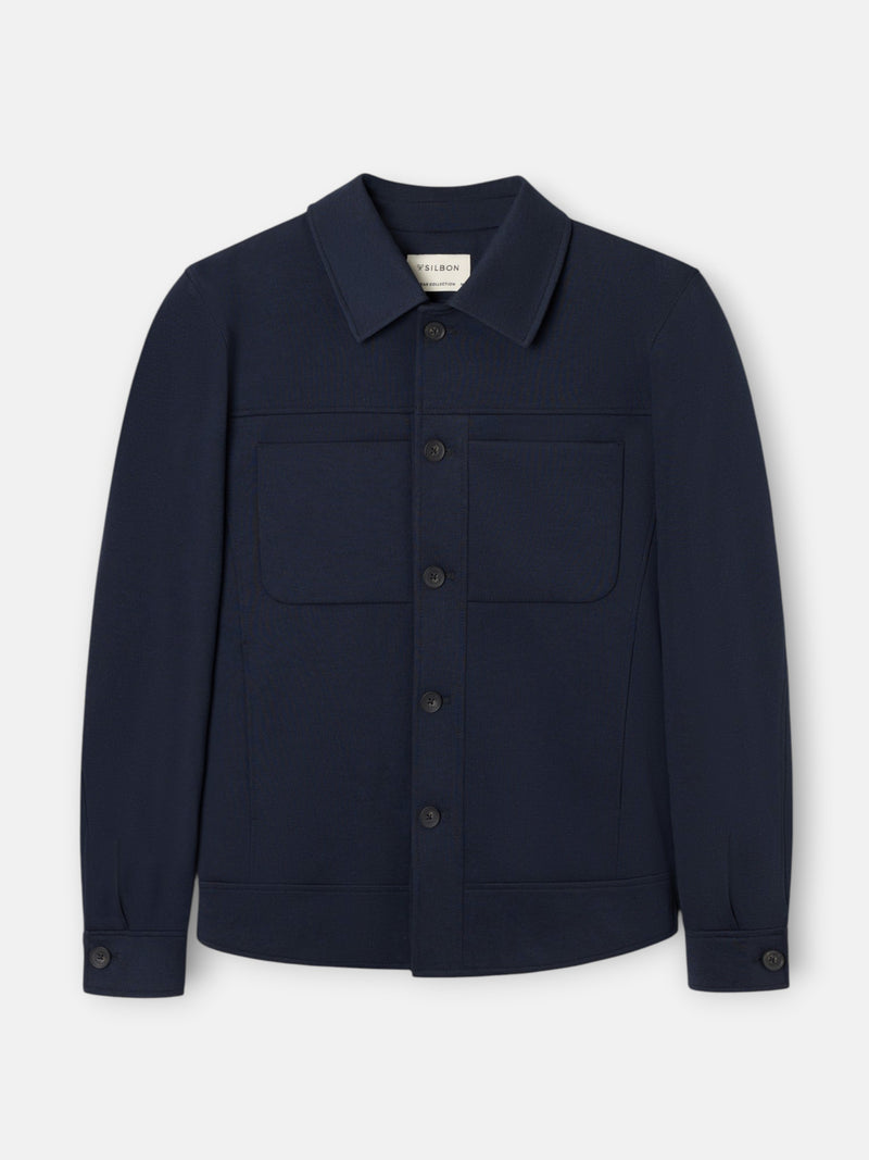 Navy blue jacket with pockets