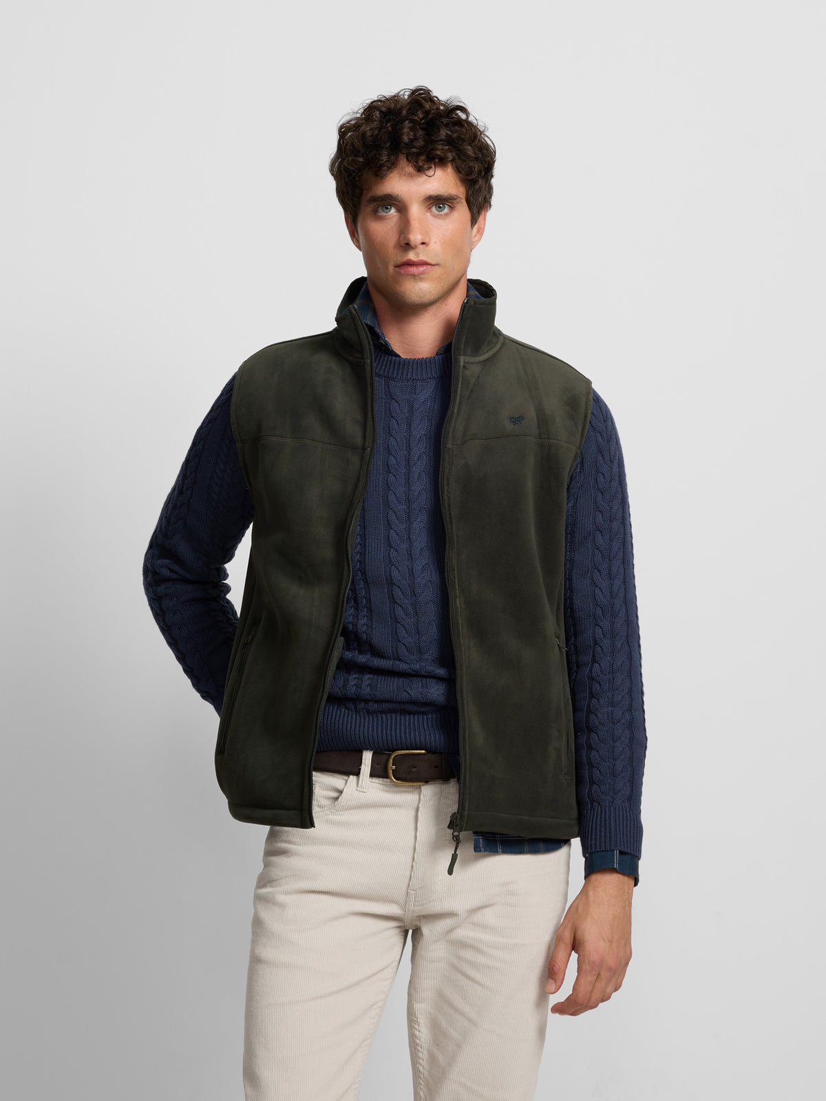 Green fleece vest