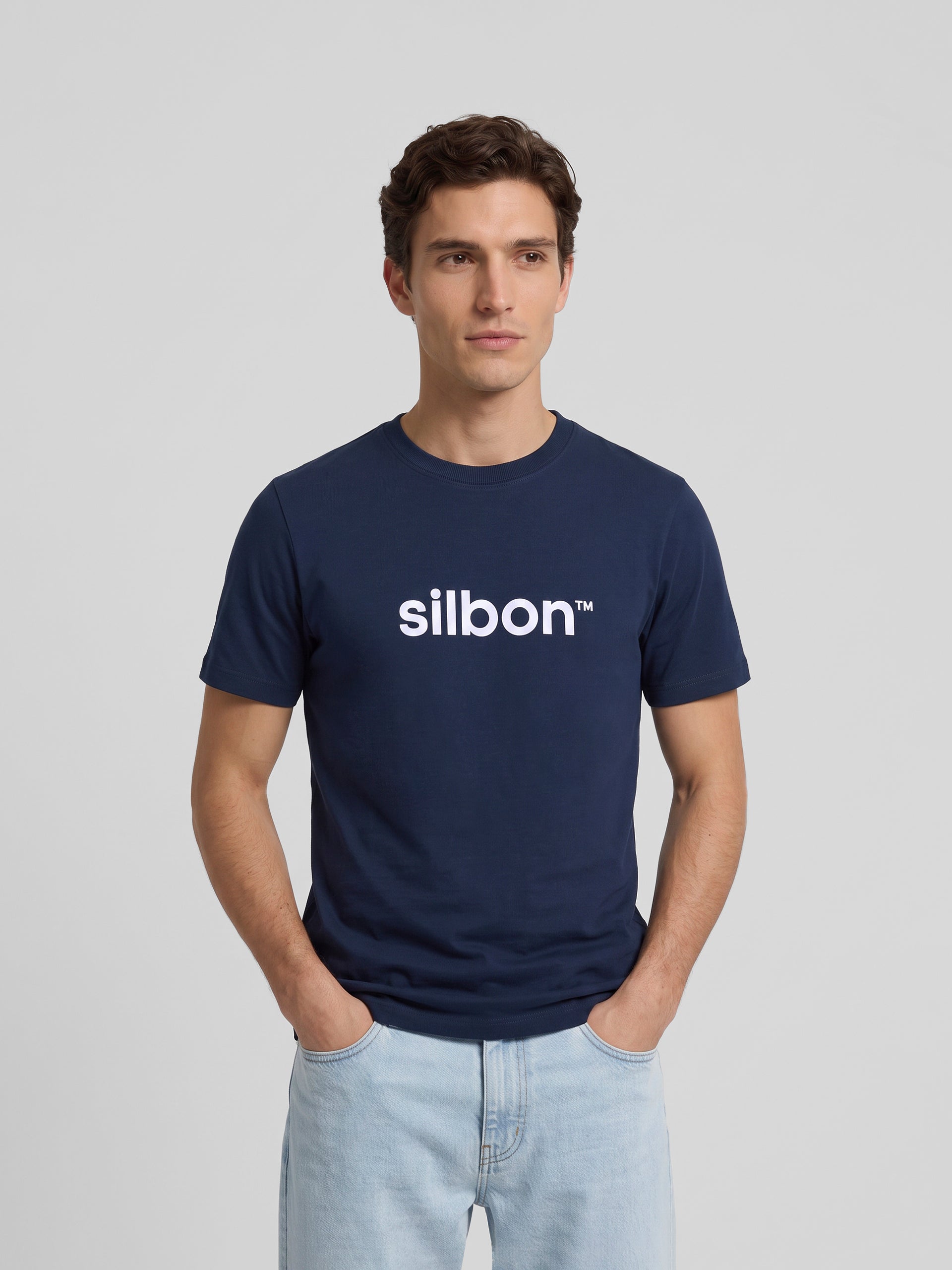 Camiseta Silbon flock azul-marinho
