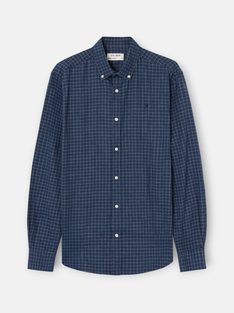 Camisa sport warm cuadritos navy