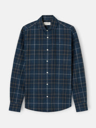 Navy tartan check warm sport shirt