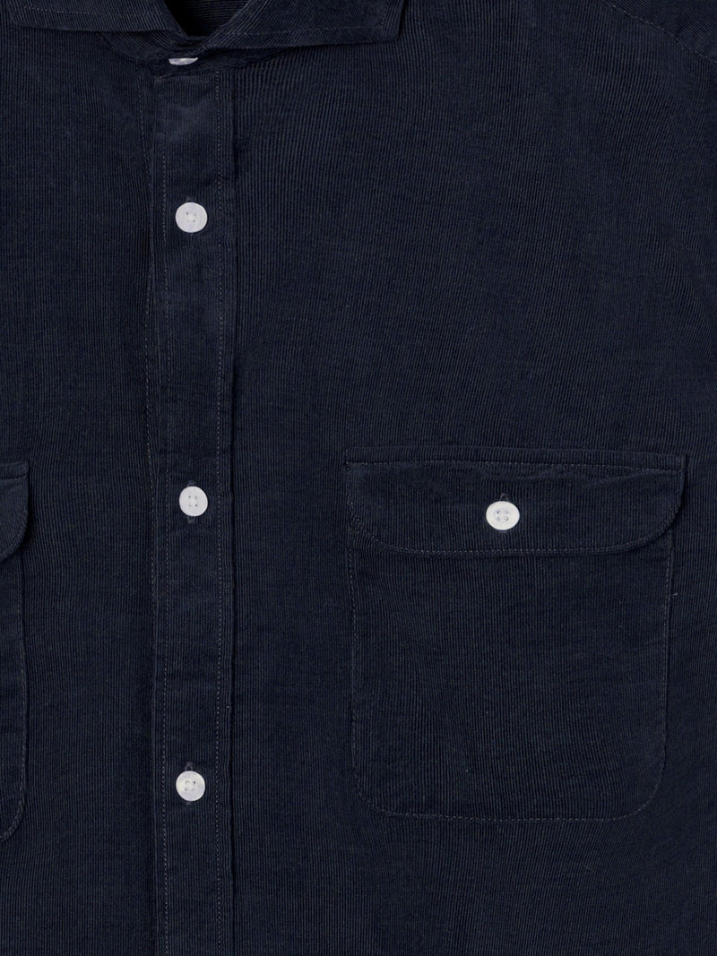 Camisa sport pana bolsillos marino