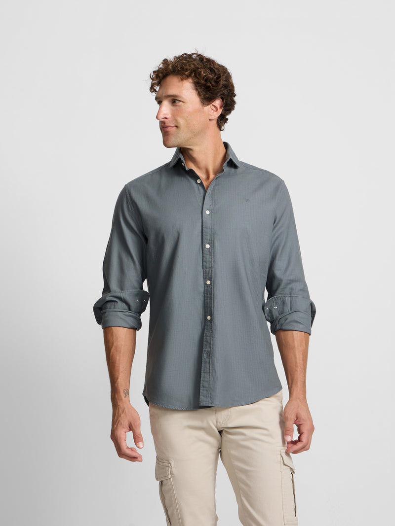 Chemise sport à chevrons vert moyen