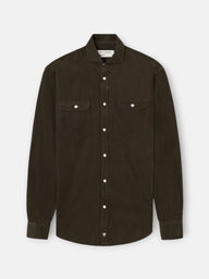 Camisa sport pana bolsillos verde