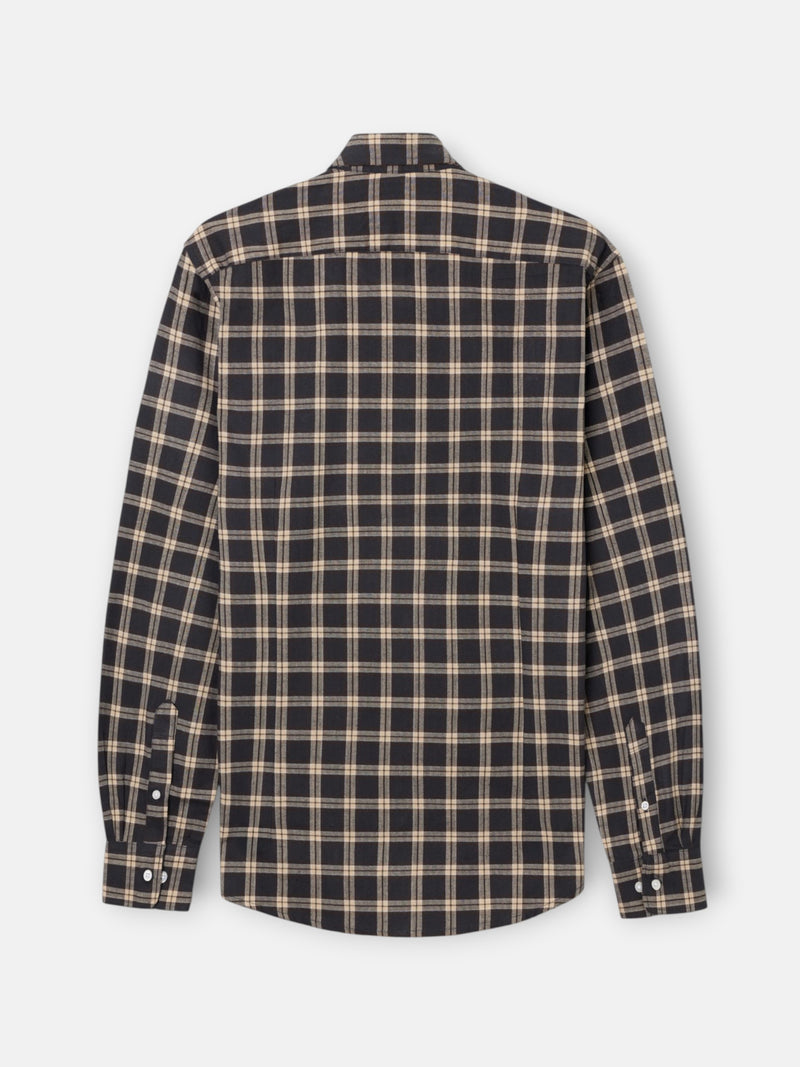 Camisa sport warm cuadro tartan marron