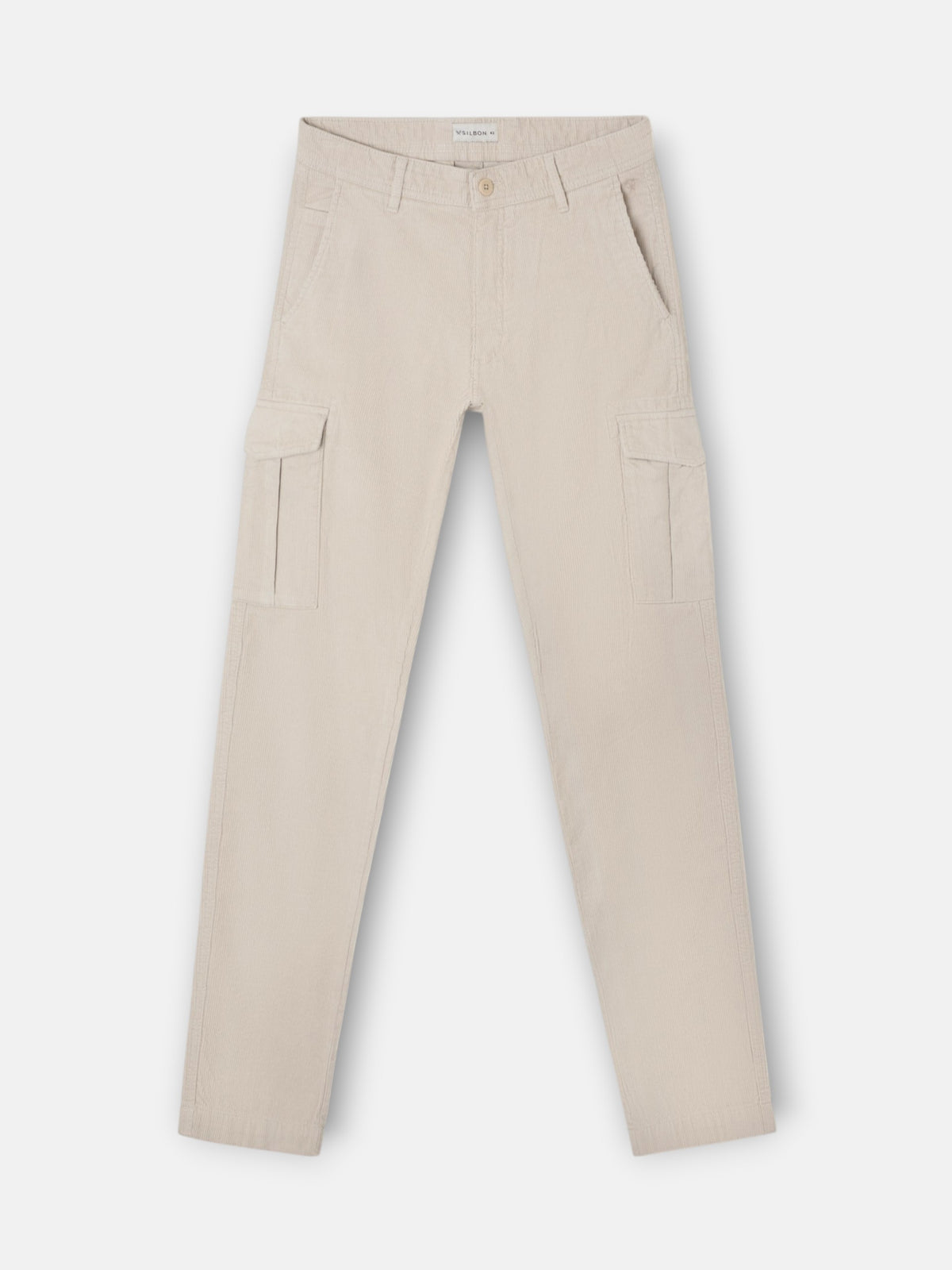 Pantalon sport cargo pana beige