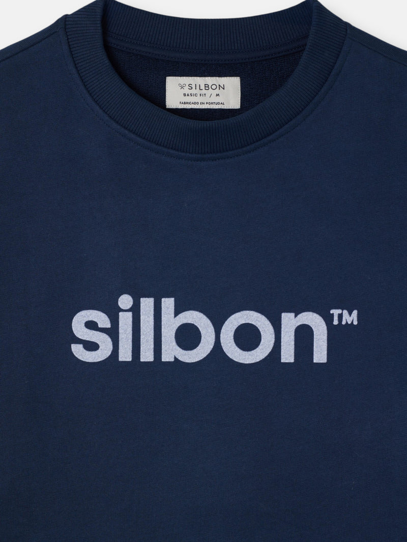 Sweatshirt Silbon flock azul-marinho