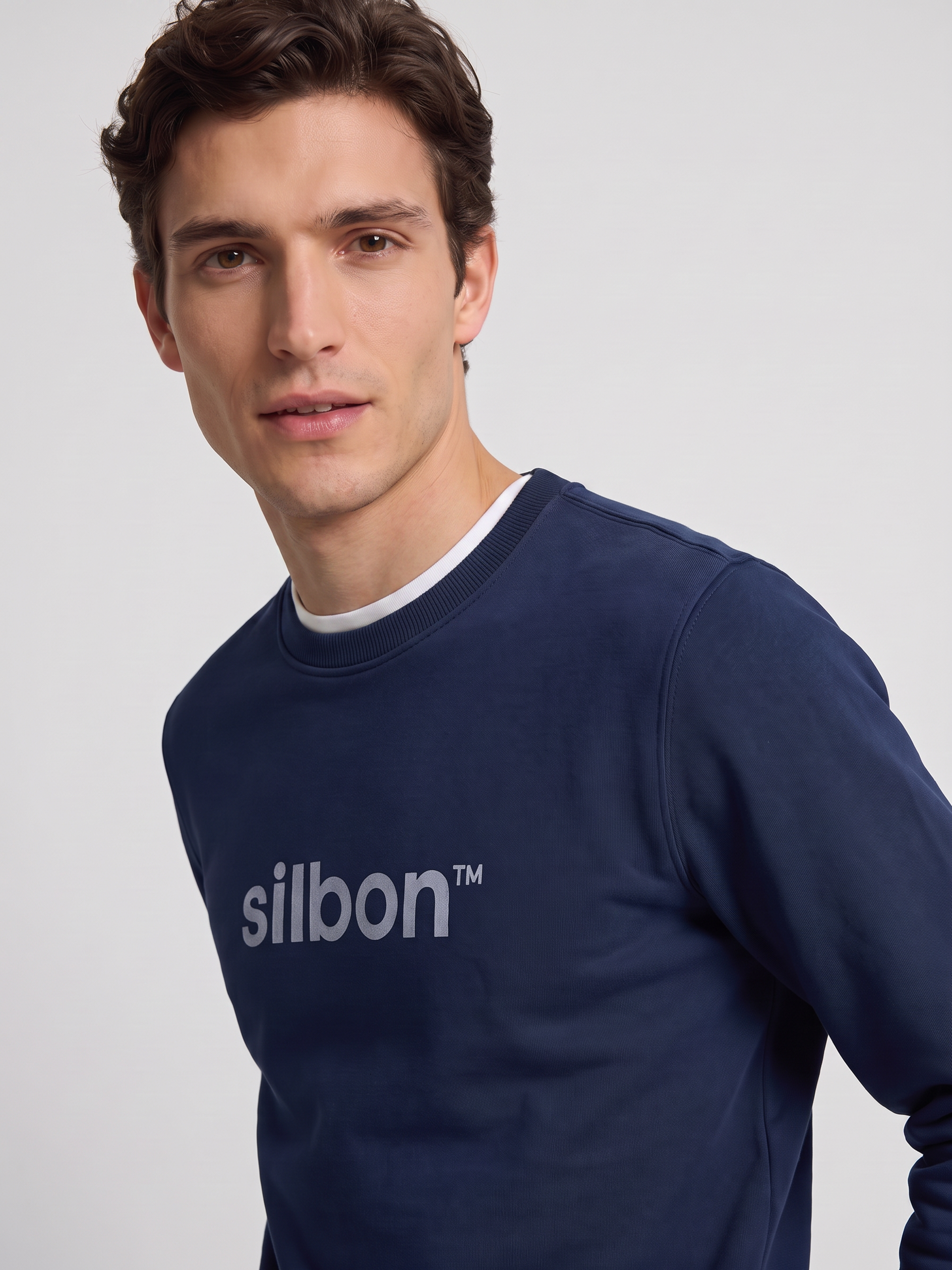 Sudadera Silbon flock azul marino