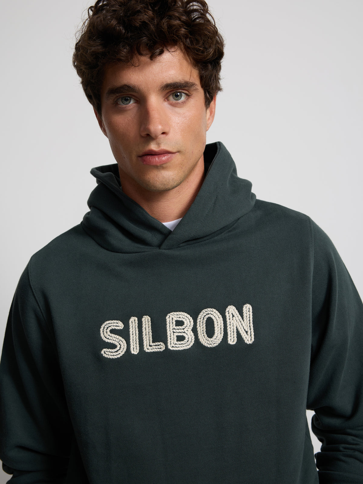 Sweat à capuche avec cordon vert foncé