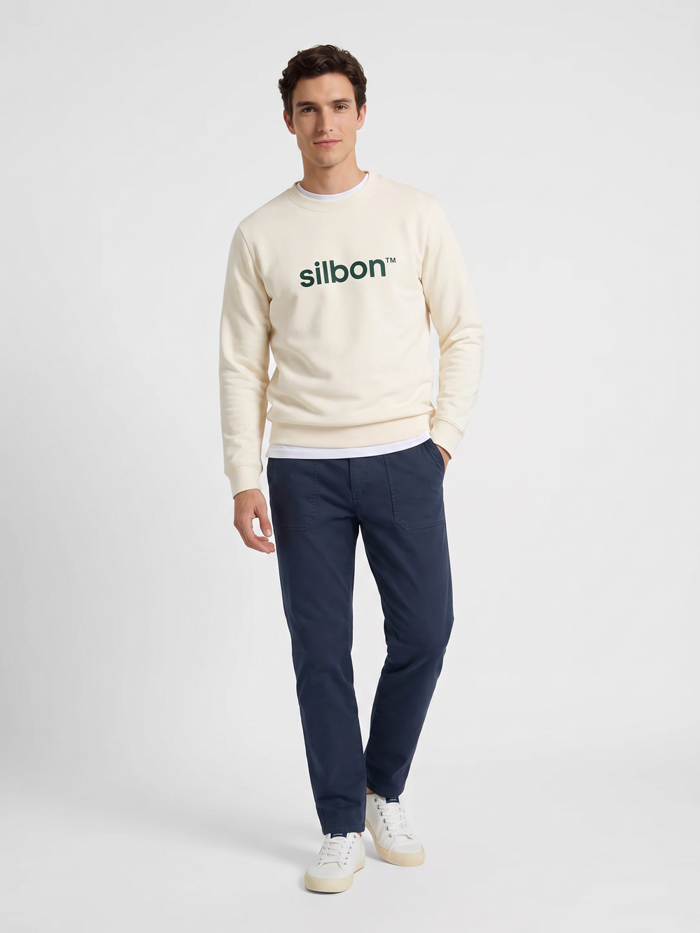 Sweatshirt Silbon flock creme