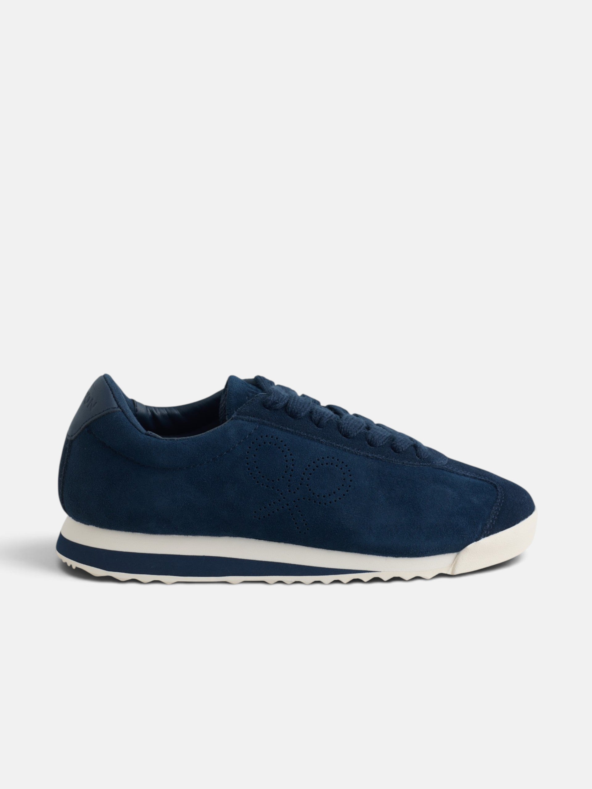 Zapatilla serraje logo perforado azul marino