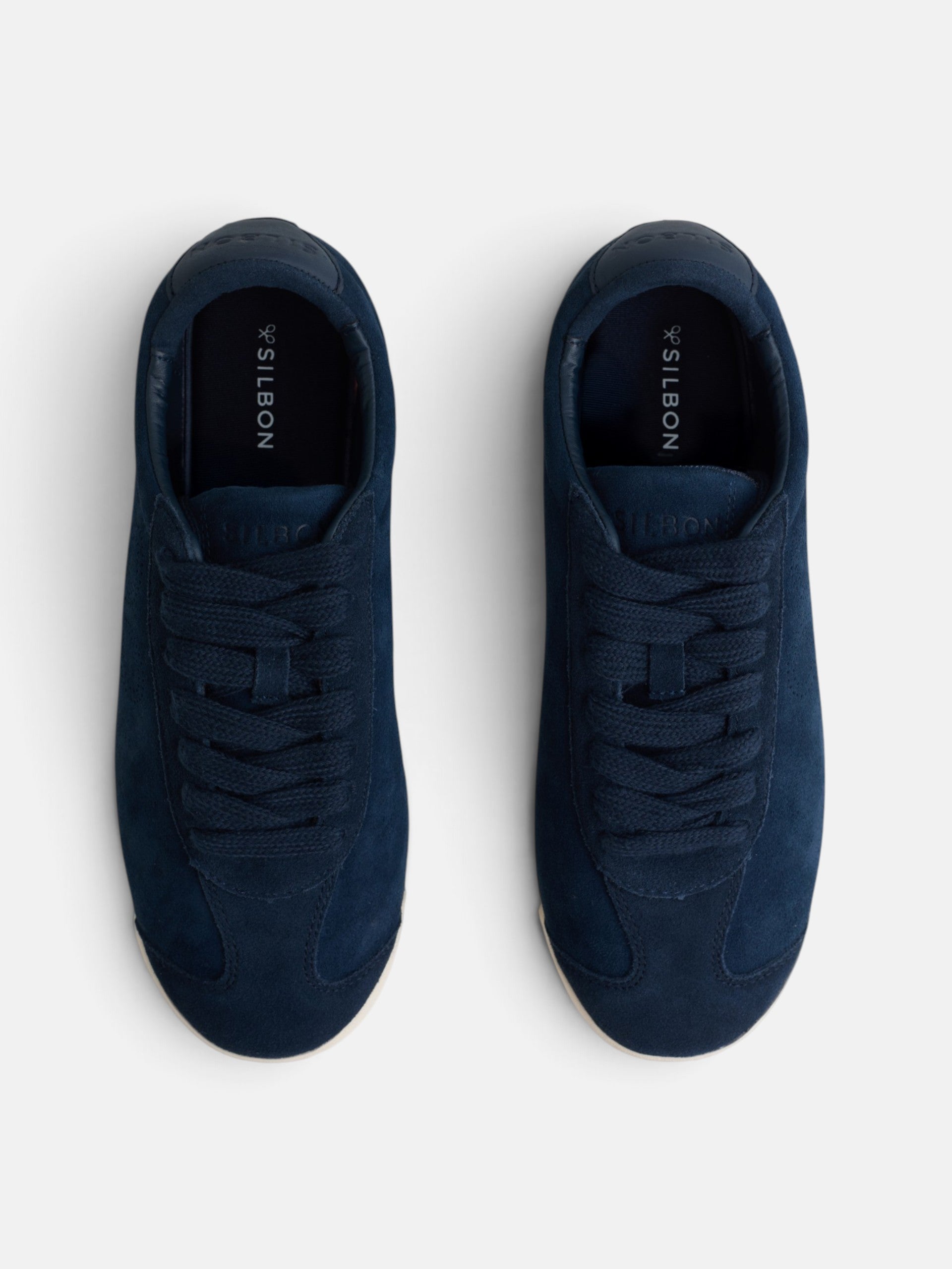 Zapatilla serraje logo perforado azul marino