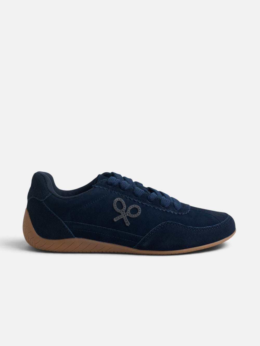 Zapatilla retro serraje azul marino