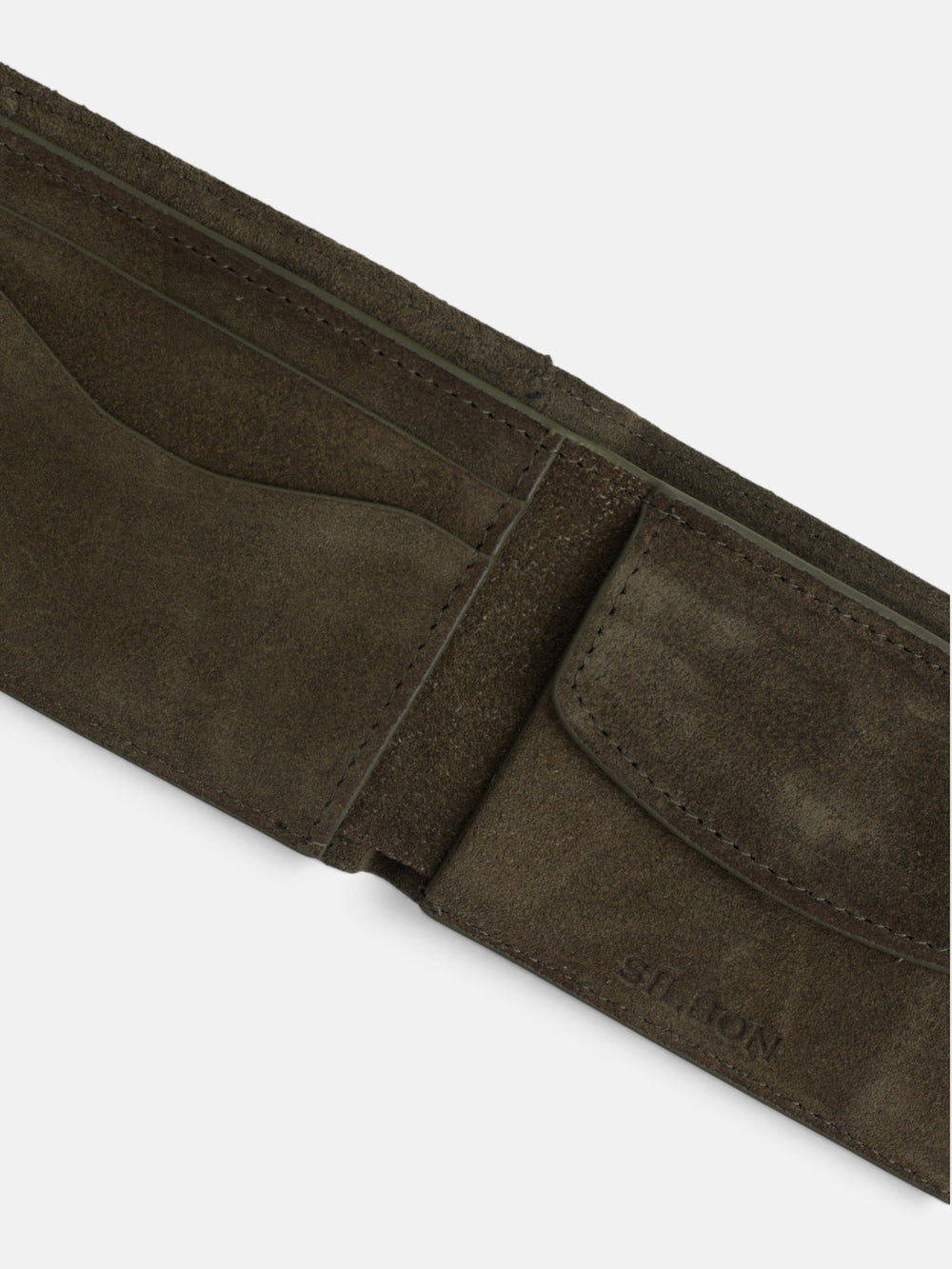 Cartera serraje lineas geometricas verde