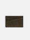 Green geometric lines suede card holder