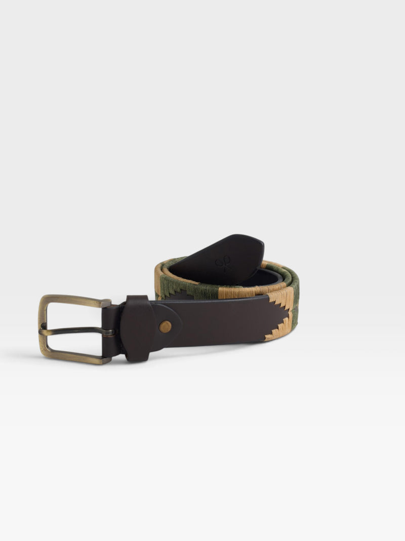 Ceinture en cuir argentin verte