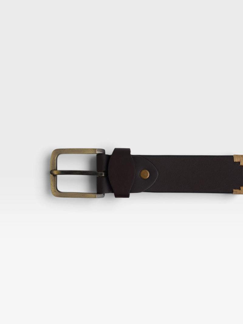 Ceinture en cuir argentin verte