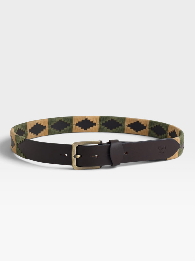 Ceinture en cuir argentin verte