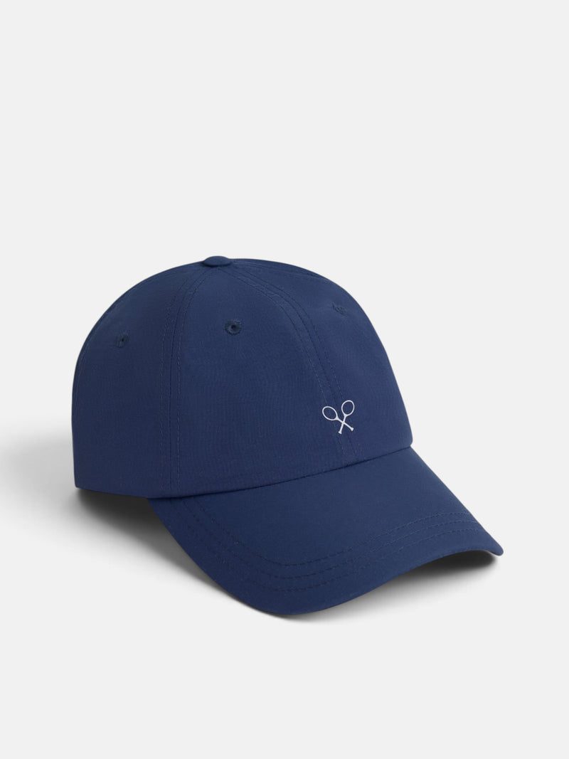 Casquette en tissu technique raquettes bleu marine