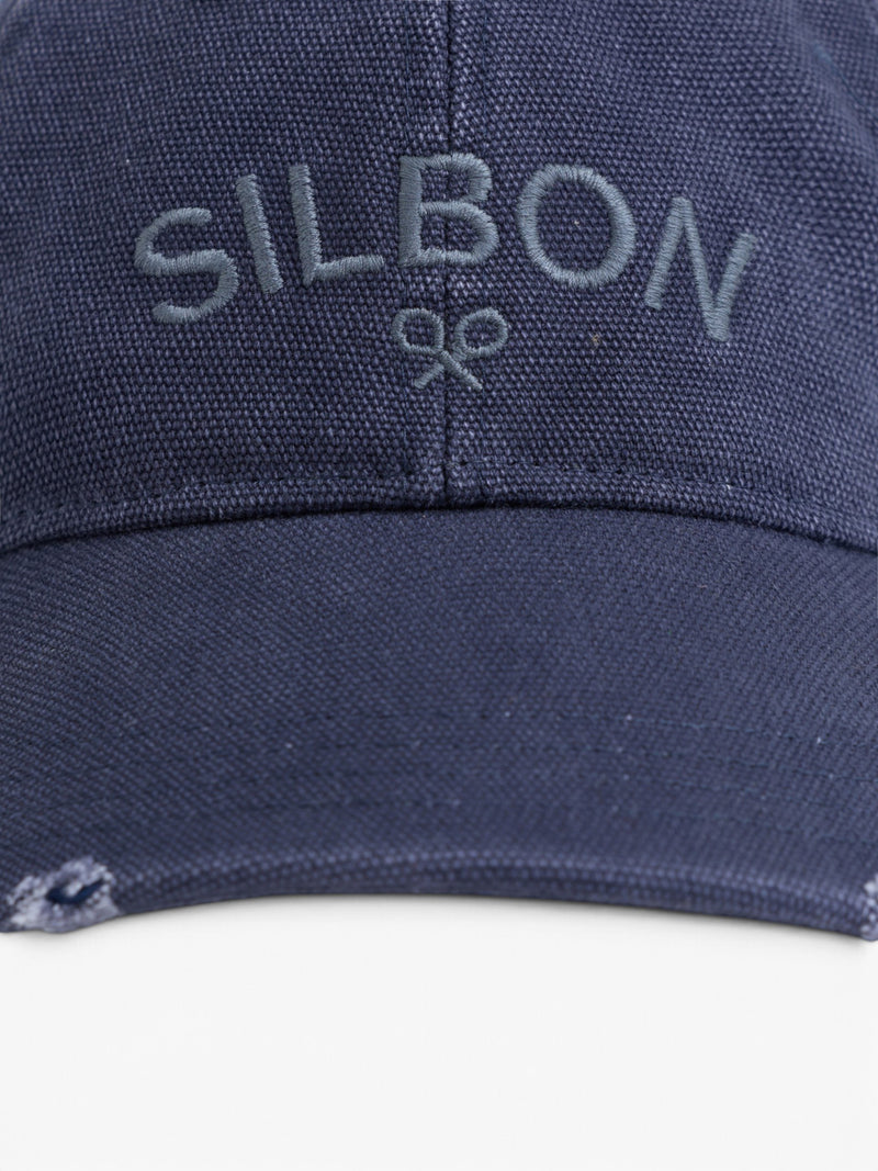 Gorra silbon desgastada azul marino