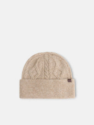 Gorro motivo trenzado beige