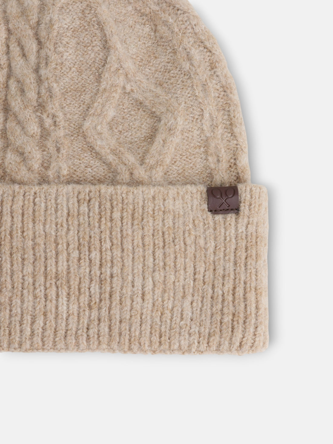 Gorro motivo trenzado beige
