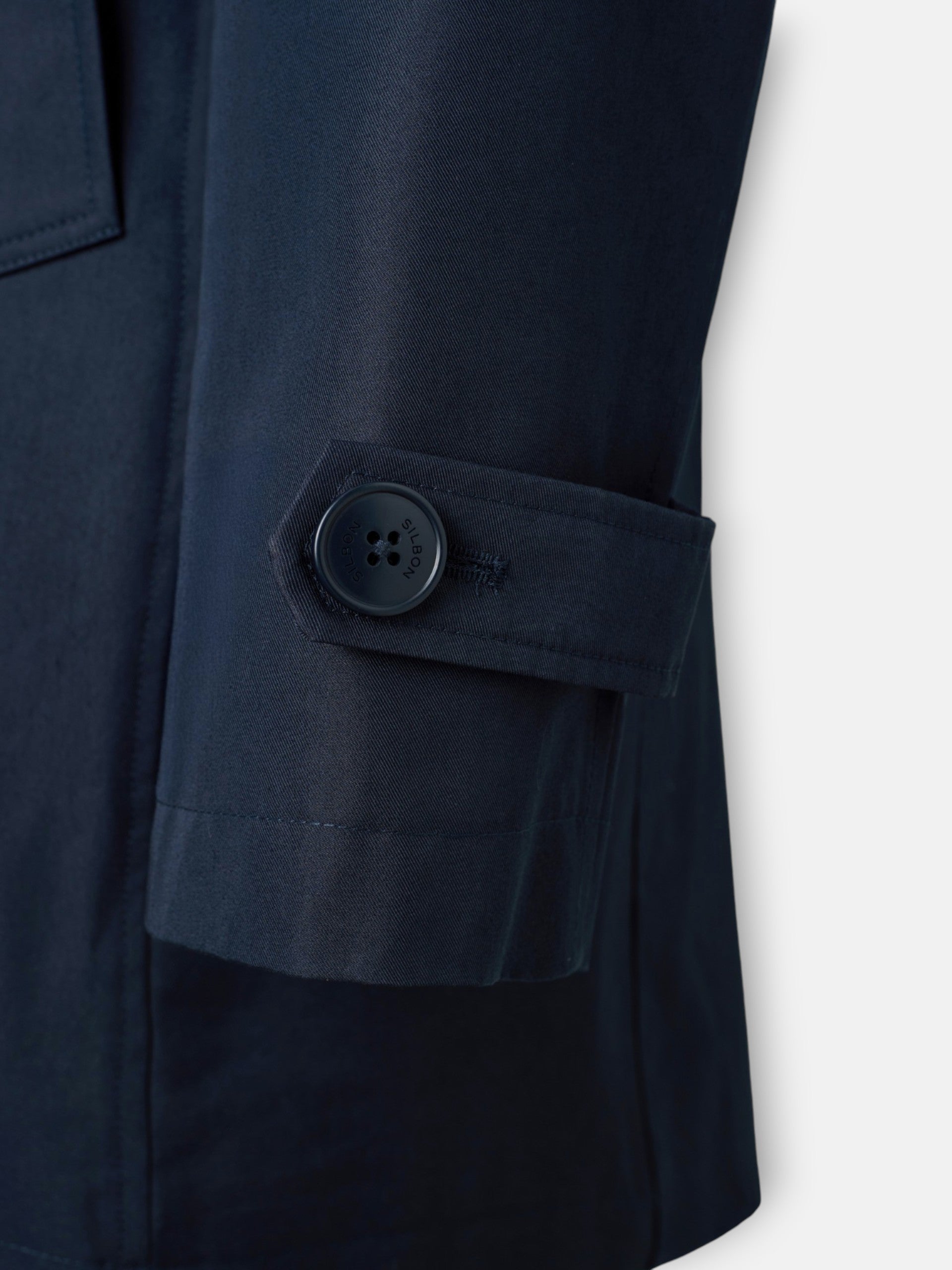 Gabardina corta azul marino
