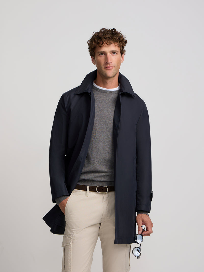 Trench-coat court bleu marine