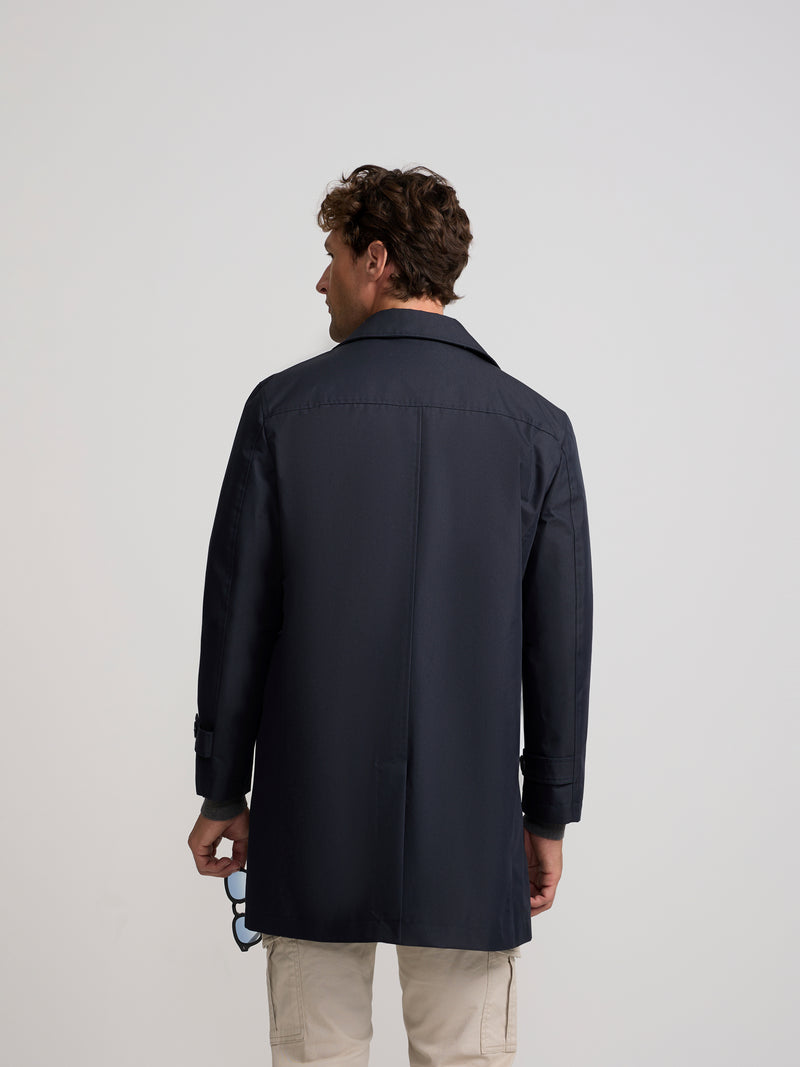 Trench-coat court bleu marine