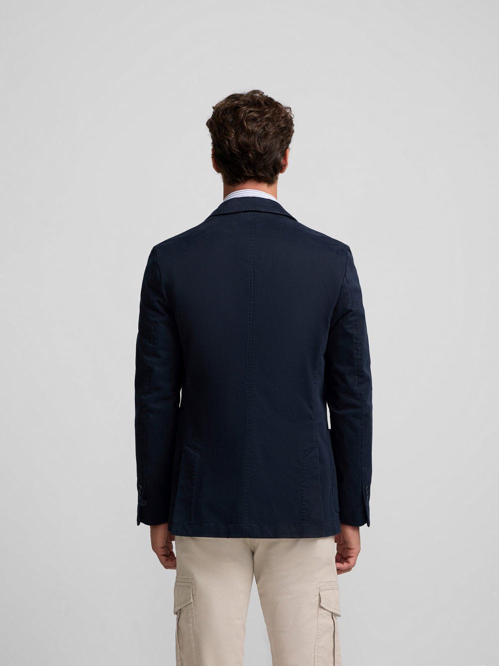 Navy blue straight casual blazer